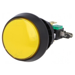 Comutator acționat prin apăsare 10A 250VAC galben | Electronic-mag.ro | Componente Electronice