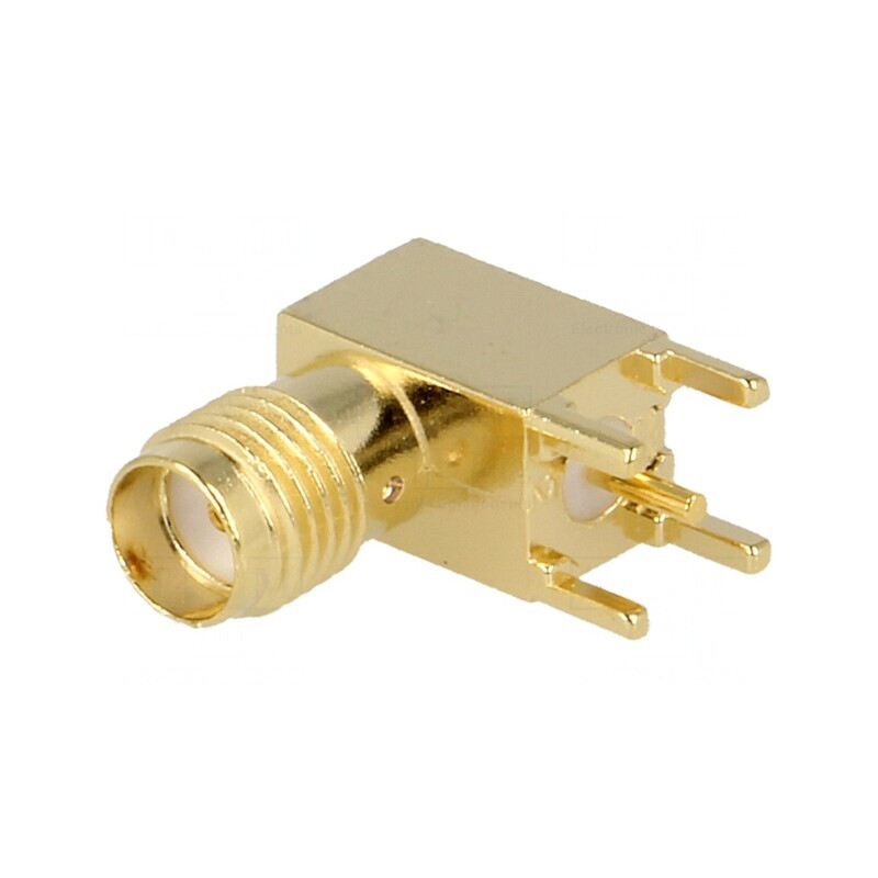 Conector SMA Mamă 90° PCB Aurit 50Ω | Electronic-mag.ro | Componente Electronice