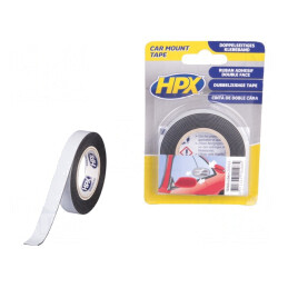 Bandă dublă adezivă neagră 12mm x 2m pentru fixare | Electronic-mag.ro | Componente Electronice