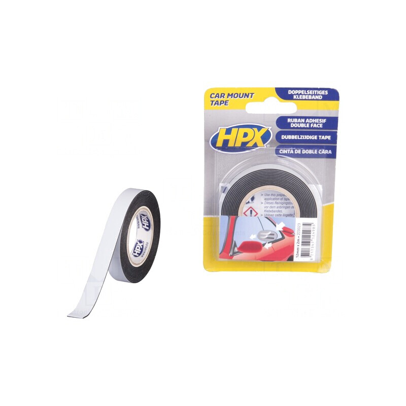 Bandă dublă adezivă neagră 12mm x 2m pentru fixare | Electronic-mag.ro | Componente Electronice