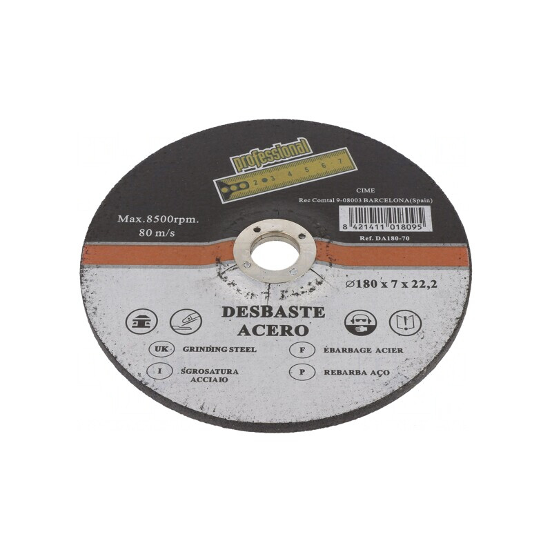 Disc de șlefuit metal/oțel 180mm 7mm | Electronic-mag.ro | Componente Electronice