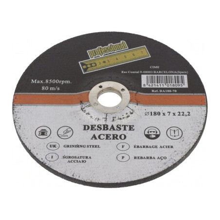 Disc de șlefuit metal/oțel 180mm 7mm | Electronic-mag.ro | Componente Electronice