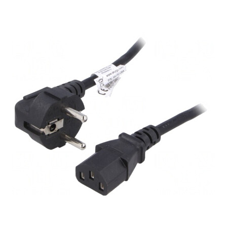Cablu Alimentare 3x0,75mm2 Ștecăr Unghi IEC C13 | Electronic-mag.ro | Componente Electronice