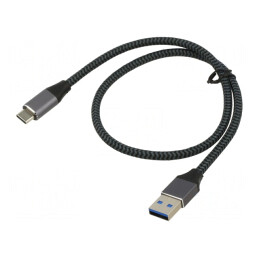 Cablu USB 3.1 A la C 0,5m Negru/Gri 10Gbps | Electronic-mag.ro | Componente Electronice