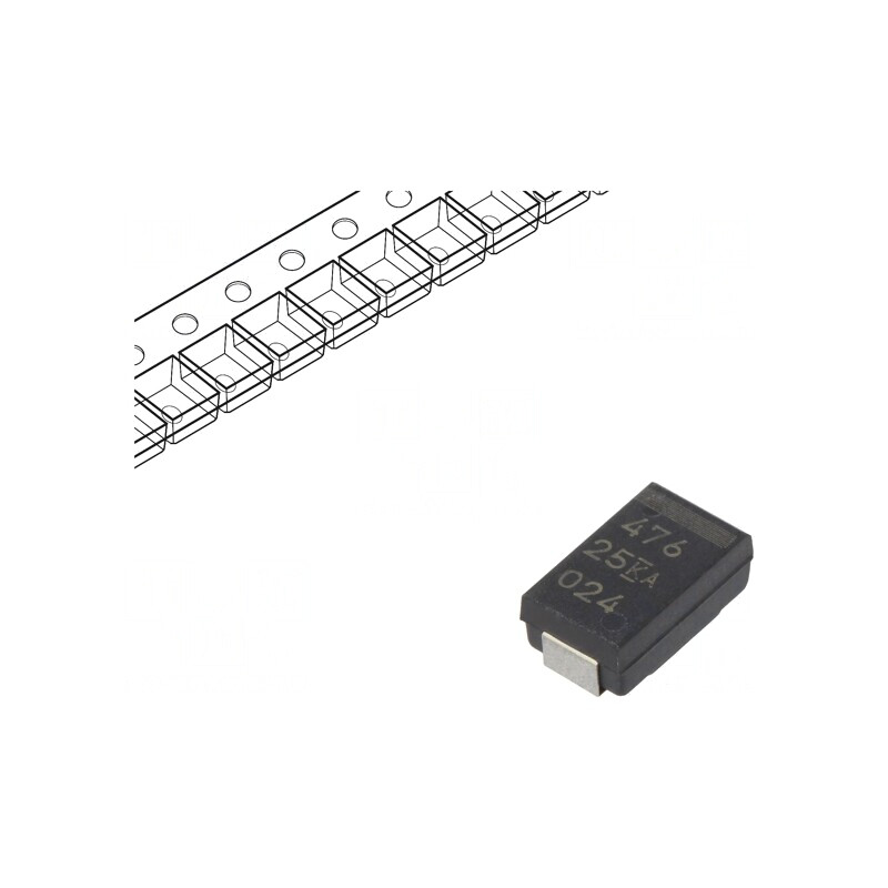 Condensator tantal-polimer 47uF 25V SMD | Electronic-mag.ro | Componente Electronice