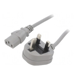 Cablu de Alimentare 1m Gri IEC C13 3A | Electronic-mag.ro | Componente Electronice