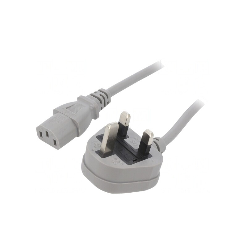 Cablu de Alimentare 1m Gri IEC C13 3A | Electronic-mag.ro | Componente Electronice