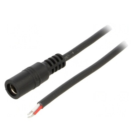 Cablu Alimentare DC 5,5/2,1 Soclu Drept Negru 1,5m | Electronic-mag.ro | Componente Electronice