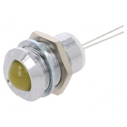 Lampă LED Convexă Galbenă Ø12mm pentru PCB Alamă | Electronic-mag.ro | Componente Electronice