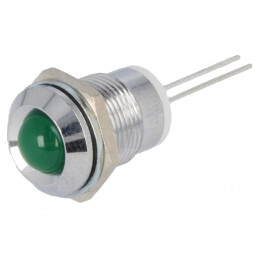Lampă LED verde Ø12mm pentru PCB