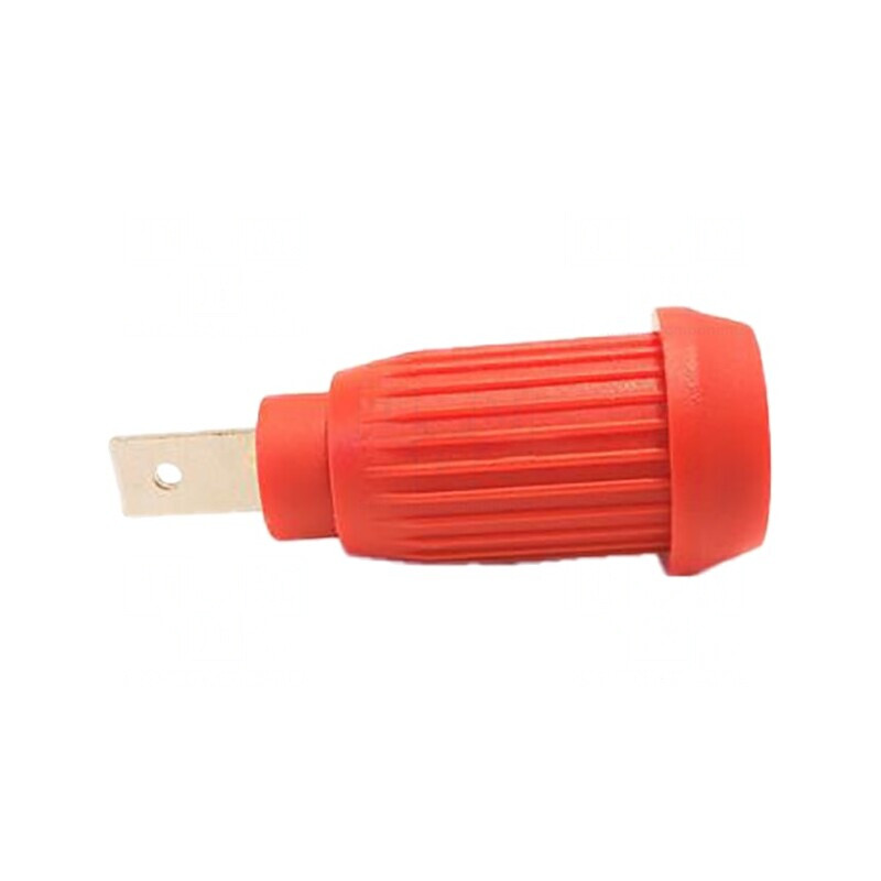 Soclu Banană 4mm 15A 1kV Roșu Nichelat 35mm | Electronic-mag.ro | Componente Electronice