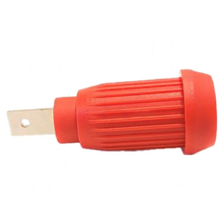 Soclu Banană 4mm 15A 1kV Roșu Nichelat 35mm | Electronic-mag.ro | Componente Electronice