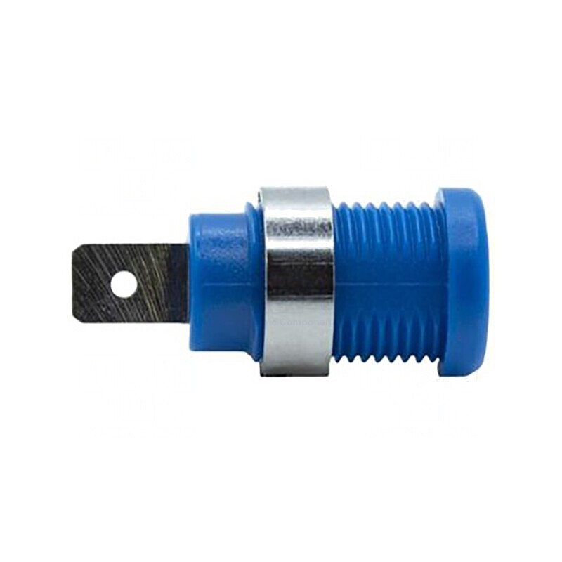 Soclu Banană 4mm 35A 1kV Albastru Nichelat | Electronic-mag.ro | Componente Electronice