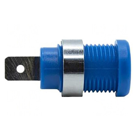 Soclu Banană 4mm 35A 1kV Albastru Nichelat | Electronic-mag.ro | Componente Electronice