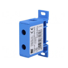 Conector de Șine 50mm2 1 Pista 2 Borne Albastru TS35 | Electronic-mag.ro | Componente Electronice