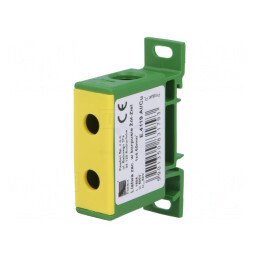 Conector de șine 50mm2 2 borne galben-verde