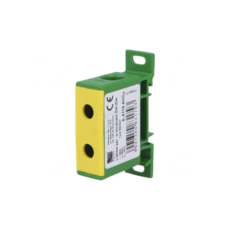 Conector de șine 50mm2 2 borne galben-verde | Electronic-mag.ro | Componente Electronice Conector de șine 50mm2 2 borne galben-verde | Electronic-mag.ro | Componente Electronice