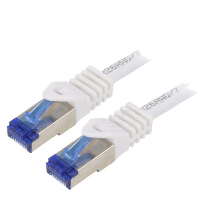 Patch Cord S/FTP Cat6a 2m Alb LSZH | Electronic-mag.ro | Componente Electronice