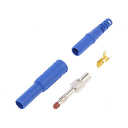 Mufă Banană 4mm Albastră 32A 1kVDC | Electronic-mag.ro | Componente Electronice