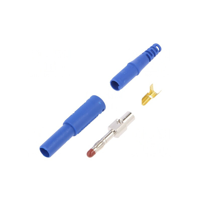 Mufă Banană 4mm Albastră 32A 1kVDC | Electronic-mag.ro | Componente Electronice