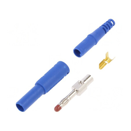 Mufă Banană 4mm Albastră 32A 1kVDC | Electronic-mag.ro | Componente Electronice