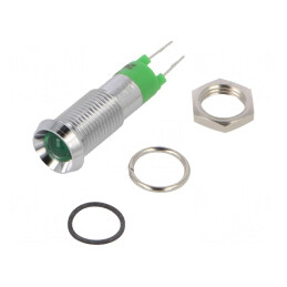 Lampă de control LED concavă IP67 24-28VDC Ø8,2mm metal | Electronic-mag.ro | Componente Electronice