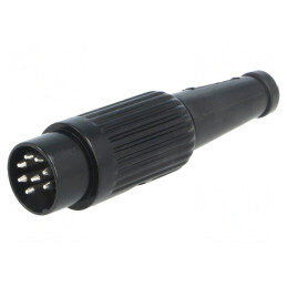 Mufă DIN tată 8 pini 270° cablu lipire 34V | Electronic-mag.ro | Componente Electronice