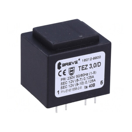 Transformator încapsulat 3VA 230V 12V PCB | Electronic-mag.ro | Componente Electronice