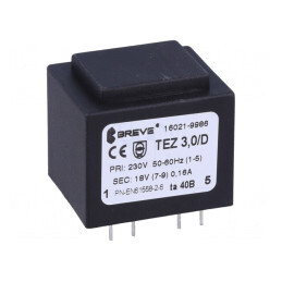 Transformator Încapsulat 3VA 230VAC 18V PCB | Electronic-mag.ro | Componente Electronice