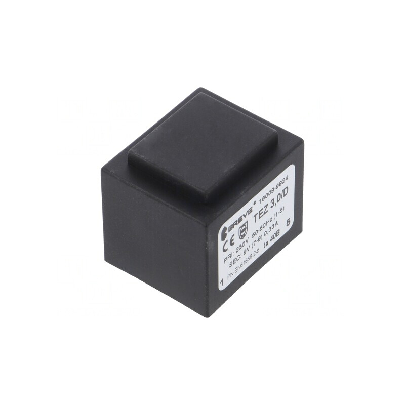 Transformator încapsulat 3VA 230V 9V 333mA PCB | Electronic-mag.ro | Componente Electronice
