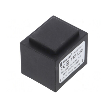 Transformator încapsulat 3VA 230V 9V 333mA PCB | Electronic-mag.ro | Componente Electronice