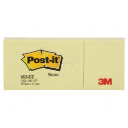 Post-it-uri adezive; 38x51mm; galbenă; 3buc.