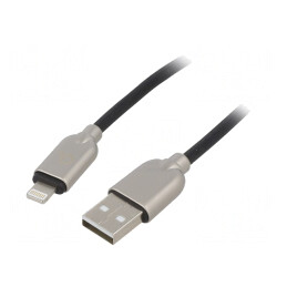 Cablu USB 2.0 Lightning 1m Negru | Electronic-mag.ro | Componente Electronice