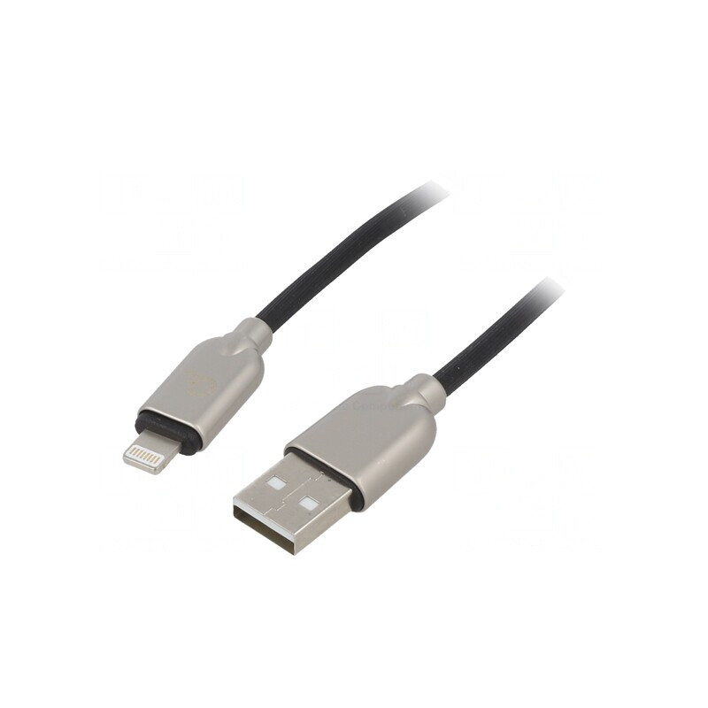 Cablu USB 2.0 Lightning 1m Negru | Electronic-mag.ro | Componente Electronice Cablu USB 2.0 Lightning 1m Negru | Electronic-mag.ro | Componente Electronice