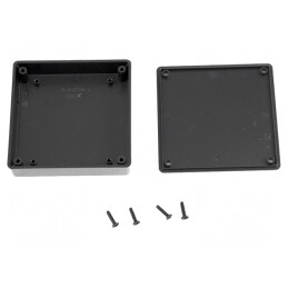 Carcasă universală 80x80x20mm ABS neagră | Electronic-mag.ro | Componente Electronice