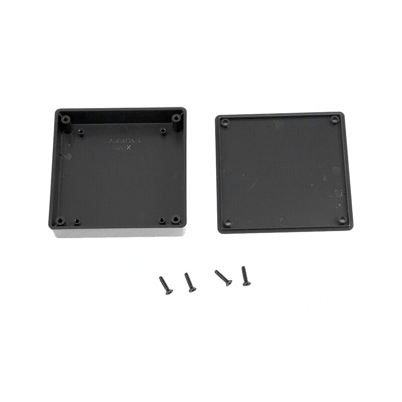 Carcasă universală 80x80x20mm ABS neagră | Electronic-mag.ro | Componente Electronice
