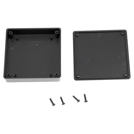 Carcasă universală 80x80x20mm ABS neagră | Electronic-mag.ro | Componente Electronice