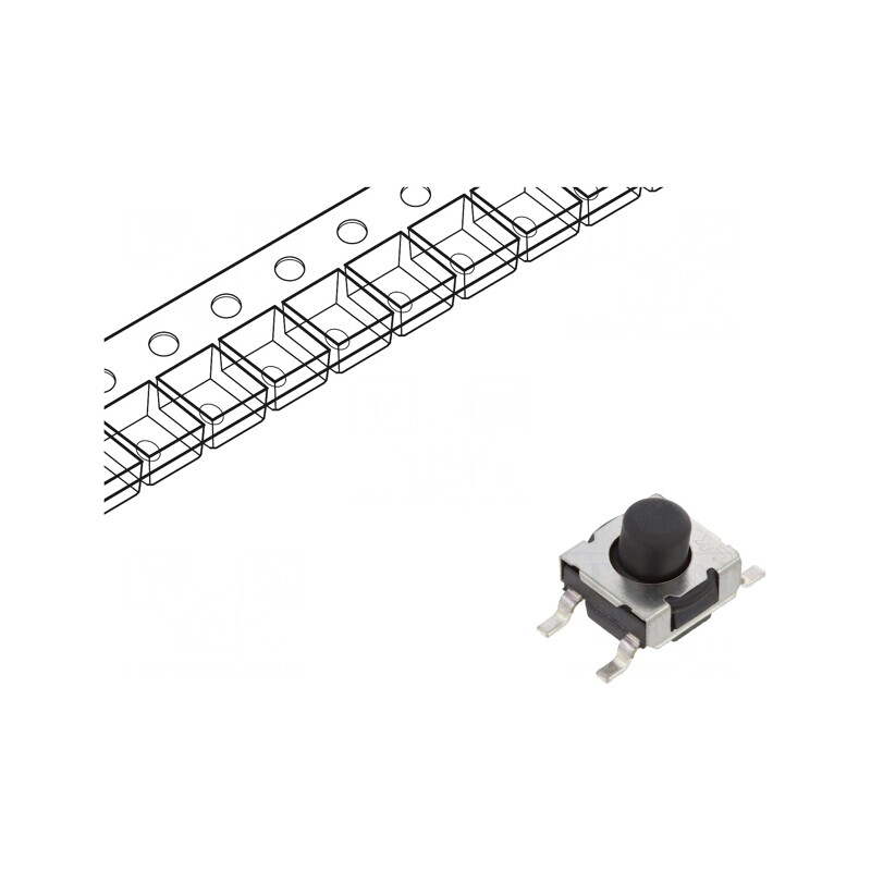 Microîntrerupător TACT SPST-NO SMT IP57 32V 0.03125A | Electronic-mag.ro | Componente Electronice