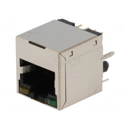 Soclu RJ45 ecranat cu LED 8p8c THT | Electronic-mag.ro | Componente Electronice