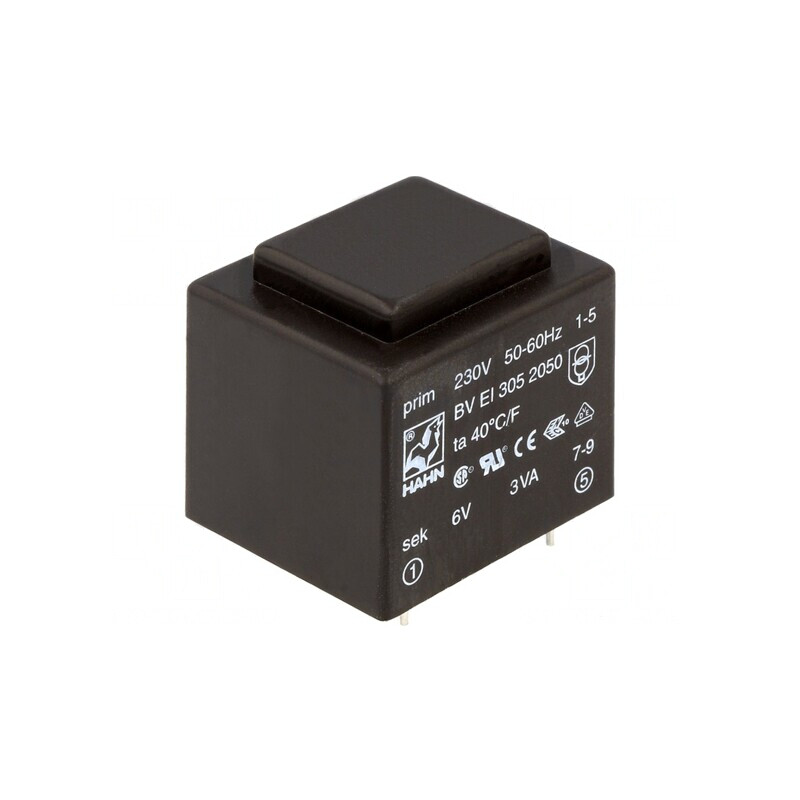 Transformator încapsulat 3VA 230V 6V 500mA PCB | Electronic-mag.ro | Componente Electronice
