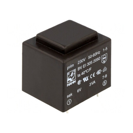 Transformator încapsulat 3VA 230V 6V 500mA PCB | Electronic-mag.ro | Componente Electronice