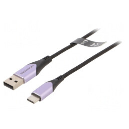 Cablu USB 2.0 USB A - USB C 2m Negru | Electronic-mag.ro | Componente Electronice