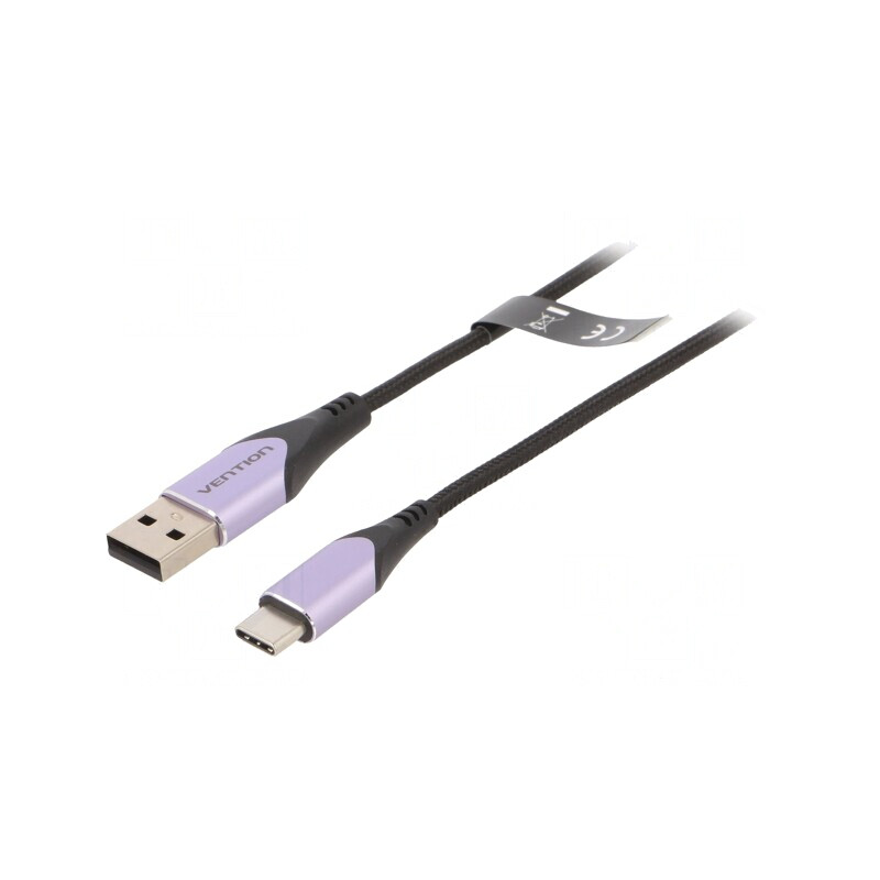 Cablu USB 2.0 USB A - USB C 2m Negru | Electronic-mag.ro | Componente Electronice