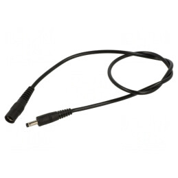 Cablu Alimentare DC 5,5/2,1 mm Negru | Electronic-mag.ro | Componente Electronice