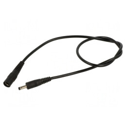 Cablu Negru 1x0,5mm2 DC 5,5/2,1 și 5,5/2,5 Mufă Drept | Electronic-mag.ro | Componente Electronice