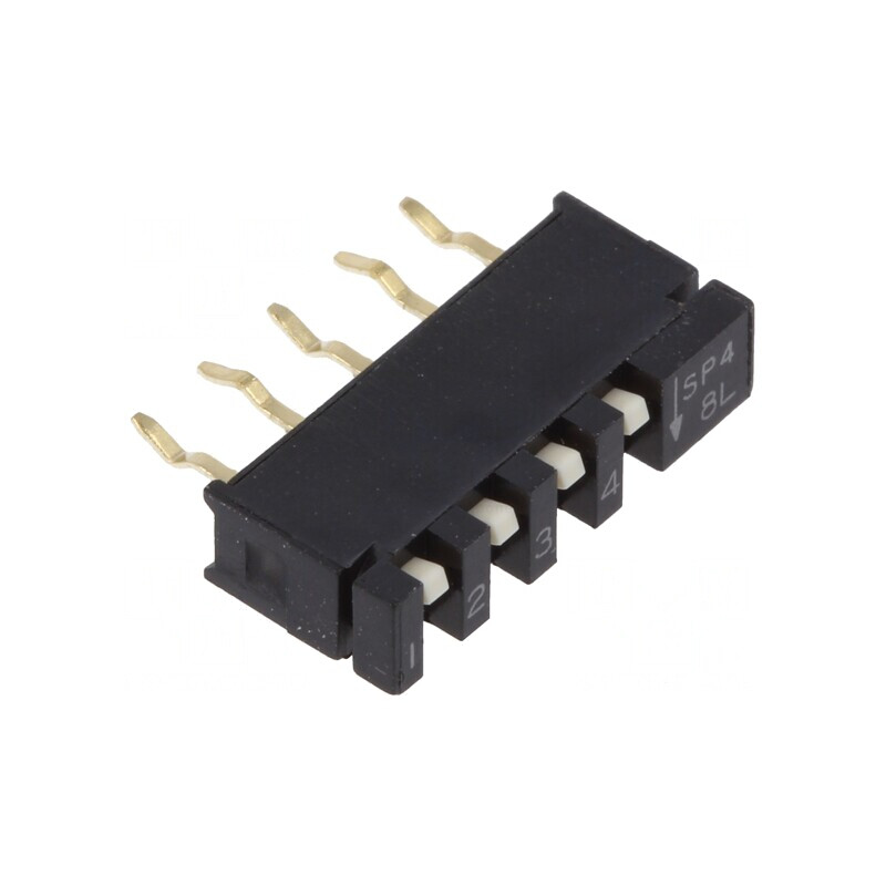 Comutator DIP-SWITCH 4 Secțiuni OFF-ON 0,01A 5VDC THT | Electronic-mag.ro | Componente Electronice