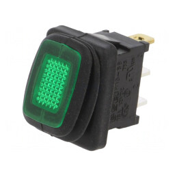 Comutator Basculant Verde ON-OFF 16A 12V IP65 LED | Electronic-mag.ro | Componente Electronice