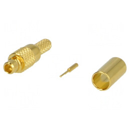 Mufă MMCX Tată Drept 50Ω Crimpat PTFE Aurit | Electronic-mag.ro | Componente Electronice