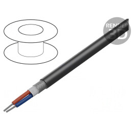 Cablu: DMX; 2x0,35mm2; litat; 110Ω; -20÷70°C; Culoare: negru; 100m