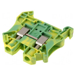 Terminal Îmbinare Șine 0.2-6mm2 1 Piste 2 Borne Galben-Verde | Electronic-mag.ro | Componente Electronice